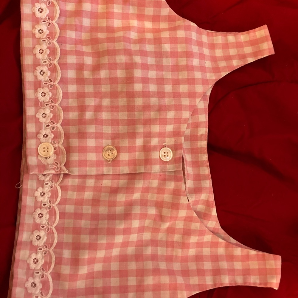 Vintage pink cotton gingham halter top small - Picture 4 of 8